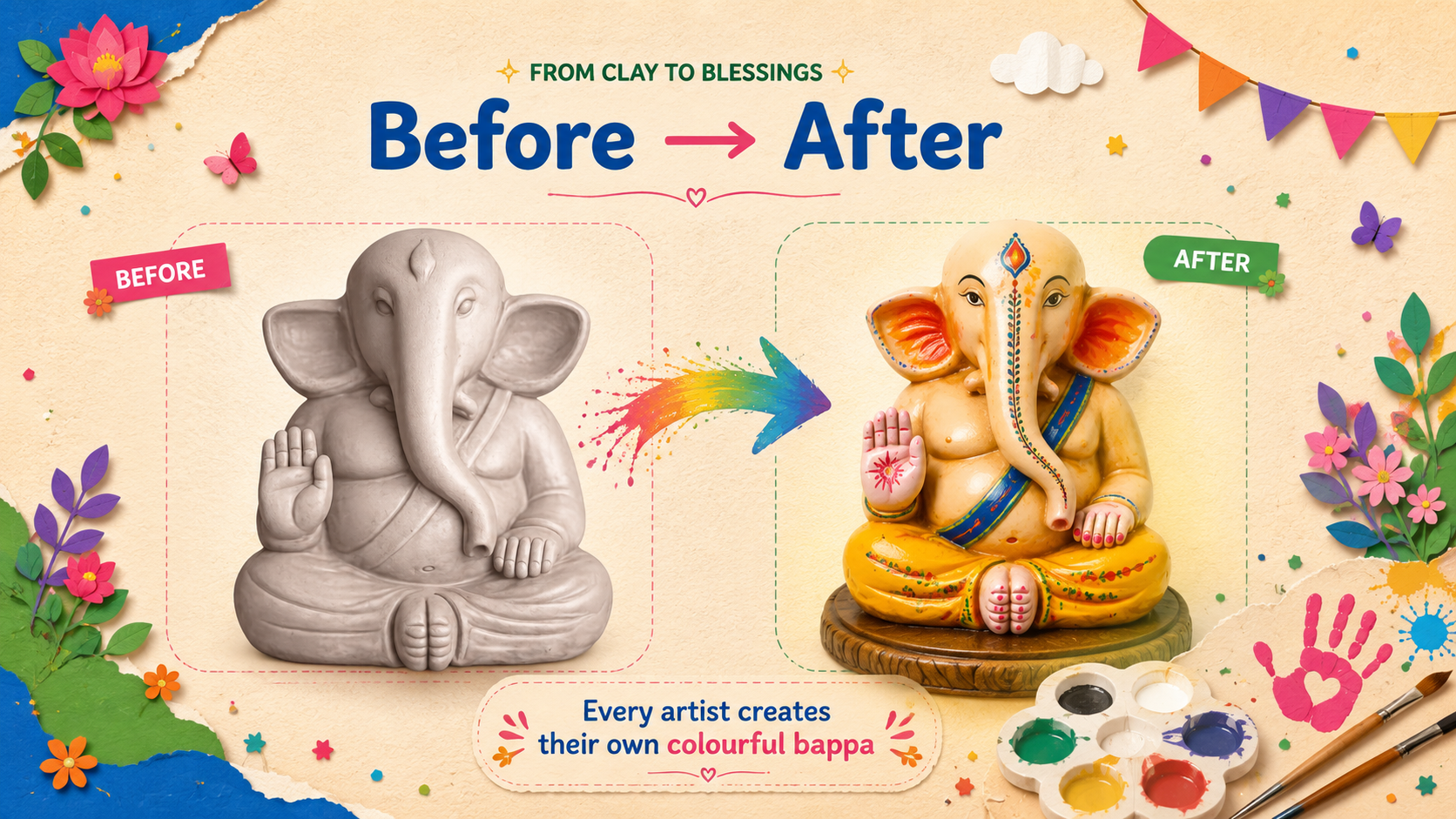 Eco Friendly Shadu Ganpati Painting Kit